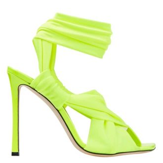 Jimmy Choo London Neoma 110 Glossy Jersey Sandals, Brand Size 39.5 ( US Size 9.5 )