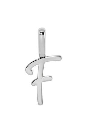 Made by Mary Script Initial Charm Silver in Silver Initial F at Nordstrom