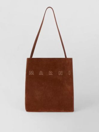 Marni small museo suede shoulder tote long handles