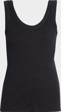 Brunello Cucinelli Monili Scoop-Neck Cotton-Stretch Tank Top