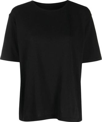 Khaite Mae Logo-Appliqu&eacute; T-Shirt - Dames - T-shirts - Zwart - M - Katoen - Tops