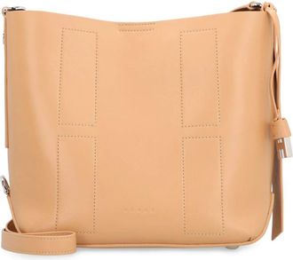 Hogan Hocket Small Hobo Bag - Dames - Schoudertassen - Beige - ONE Size - Leer - Tassen