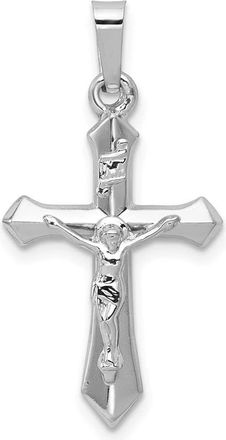 Diamond2Deal 14k White Gold Polished INRI Crucifix Pendant