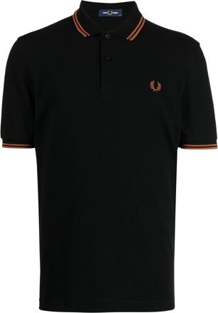 Fred Perry embroidered-logo polo shirt - men - Cotton - S - Black
