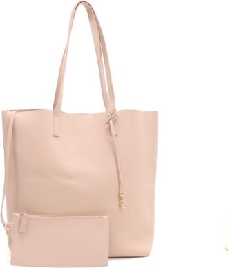 Saint Laurent Pink Leather Pouch Tote Bag (Pre-Owned)