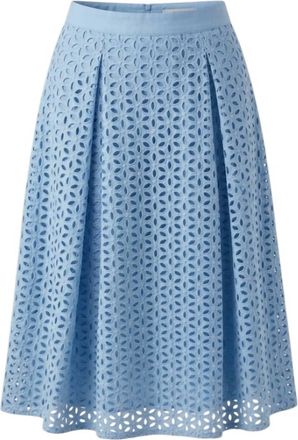 She's So Womens Cotton Eyelet Flared Skirt In Powder Blue
