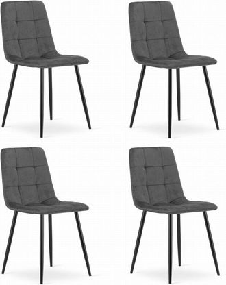 OEM Silla Kara - Terciopelo Gris Oscuro X 4