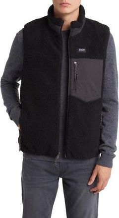TAION Reversible High Pile Fleece & 800 Fill Power Down Quilted Vest in Blackblack at Nordstrom Rack, Size X-Small