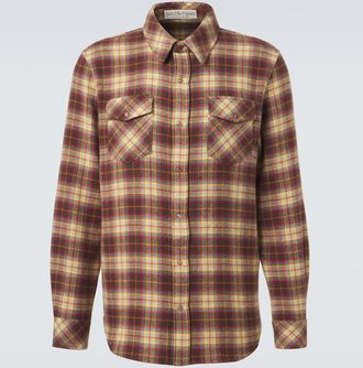 God's True Cashmere Plaid cashmere shirt with sunstone