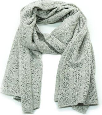 Portolano Cashmere openwork wrap in Light Grey at Nordstrom
