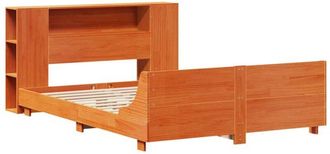 vidaXL Estructura De Cama Sin Colch&oacute;n Madera Maciza Marr&oacute;n 135x190 Cm Vidaxl