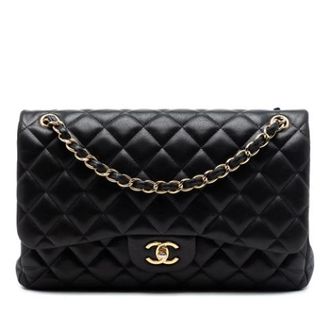 Chanel Pre-owned Double Flap Schoudertas - Dames - Pre-owned - Zwart - Maat: ONE Size Leer