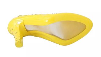 Dolce & Gabbana Womens Yellow Crystal Heels Cinderella Shoes Pvc