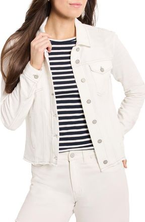 Nic+Zoe French Terry Trucker Jacket in Paper White at Nordstrom, Size Xx-Large