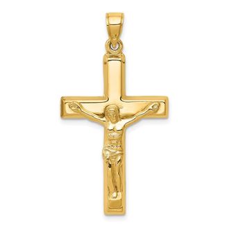 Diamond2Deal 14k Yellow Gold Polished Crucifix Pendant