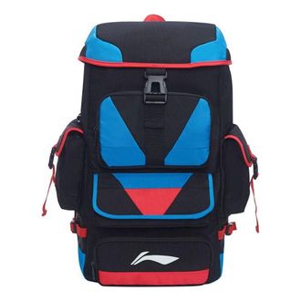 Li-Ning Basketball Outdoor Backpack Large Black Blue Red ABSS315-1