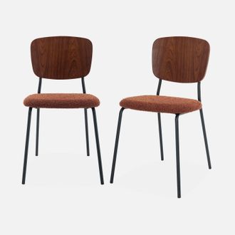 Sweeek Sweeek - Sillas Loop Texturizada, Set De 2, Emy, Terracotta, 47x51x81 Cm