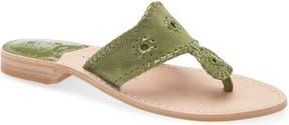 Jack Rogers Jacks Flat Leather Sandal in Olive at Nordstrom Rack, Size 9.5