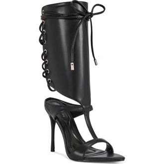 Azalea Wang Bohdi Ankle Cuff Sandal in Black at Nordstrom, Size 7.5
