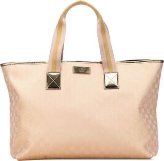 Gucci Borsa tote in tela GG con decorazione Web 2000-2015 - Oro