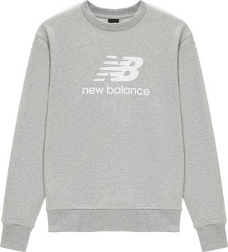 New Balance Essentials Stacked Logo French Terry Crewneck Asia Sizing Athletic Grey AMT31538-AG