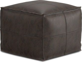 Simpli Home Sheffield Boho Square Pouf