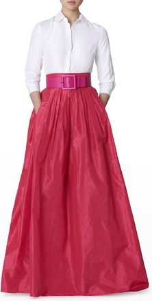 Carolina Herrera Pleated Silk Ball Skirt