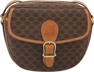 Celine Vintage Macadam Canvas Brown Canvas Backpack Bag (Pre-Owned)