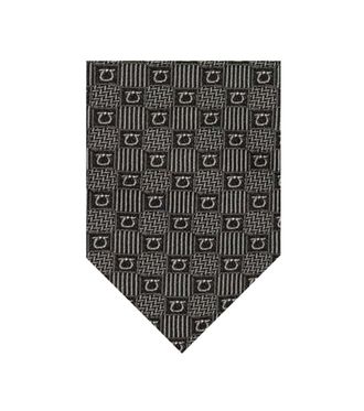 Ferragamo Grey Geometric Tie
