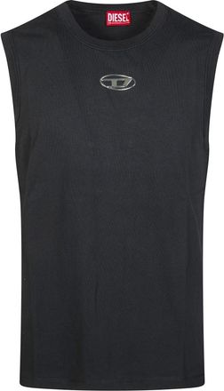 Diesel Canotta Bisco - Heren - Tops zonder mouwen - Zwart - M - Katoen - Tops