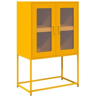 vidaXL Highboard Mustard Yellow 68x39x107 cm Steel Vidaxl
