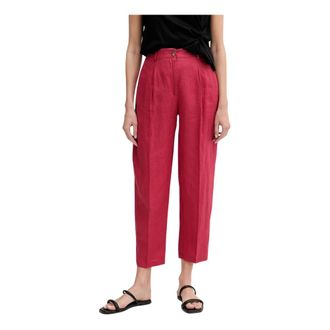 Benetton Dames, Broeken, Rood, Maat: XS Linnen