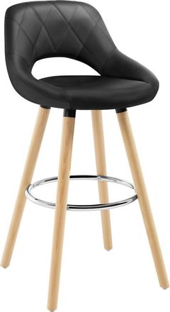 Woltu Woltu Sgabello Da Bar Per Cucina Ristorante Con Poggiapiedi Gambe Legno Massello Nero