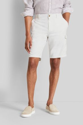 Bugatti Bermudas BUGATTI, Herren, Gr. 60, Normalgr&ouml;ssen, weiss (wei&szlig;), 55% Baumwolle, 44% Leinen, 1% Elasthan, normal, Hosen Bermudas, aus elastischer Baumwol