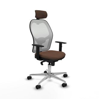 Piqueras y Crespo Sedia Ufficio Con Poggiatesta Piqueras Y Crespo 1d086n2 Bianco Marrone Scuro