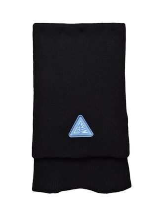 Lanvin Black Virgin Wool Knit Scarf