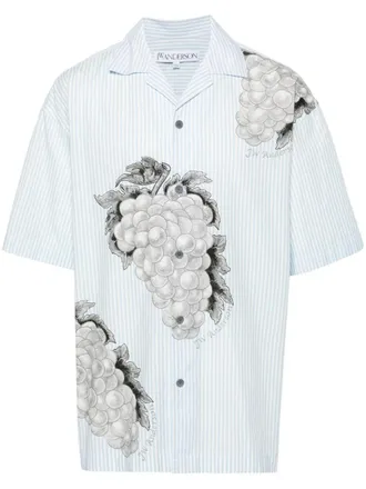 J.W.Anderson grape-print cotton shirt - Blue