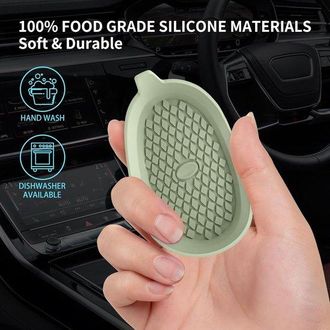 OEM Posavasos Para Portavasos - Posavasos De Silicona Para Coche - Ajuste Universal - Paquete De 4 - Dise&ntilde;o Antideslizante Con Ranuras - Verde