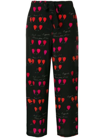 Alexander McQueen petal print trousers - women - Wool/Silk - 36 - Black