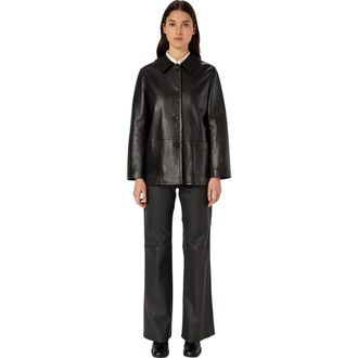 Gerard Darel Neva Leather Jacket in Black at Nordstrom, Size Medium