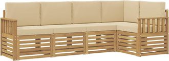 vidaXL Conjunto De Sof&aacute;s De Exterior 5 Uds. Y Beige Poli&eacute;ster Vidaxl