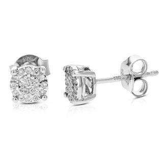 Vir Jewels 1/8 cttw Lab Grown Diamond Composite Earrings in Sterling Silver With Push Backs For Women