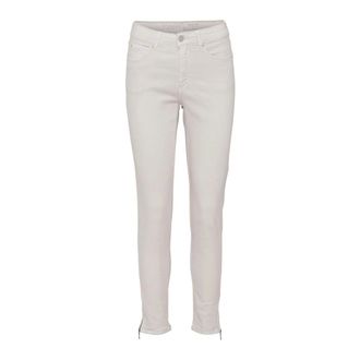 C.Ro Dames, Broeken, Wit, Maat: 2XL Katoen