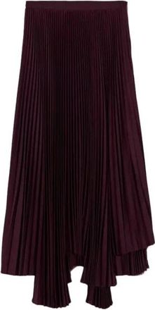 Plan C Pliss&eacute; Lange Rok - Dames - Maxi Rokken - Paars - S - Wol - Rokken