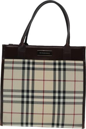 Burberry Nova Check Beige Canvas Tote Bag (Pre-Owned)