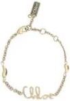 Chlo&eacute; Armband met logo-hanger in antiek-effect - Dames - Armbanden - Geel - ONE Size - Accessoires