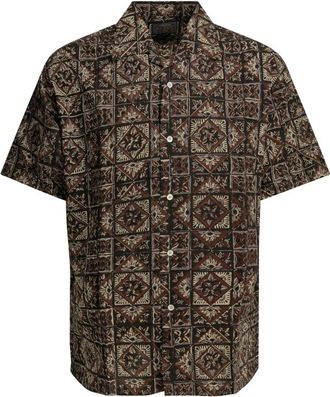 Beams Plus Short Sleeve Printed Camp Collar Shirt - Heren - Korte mouwen Overhemden - Veelkleurig - XL - Overhemden