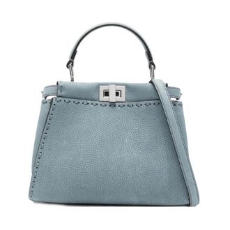 Fendi Peekaboo Mini Selleria - Dames - Handtassen - Blauw - ONE Size - Leer - Tassen