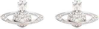 Vivienne Westwood Accessoires, Dames, Grijs, ONE Size, Handtekening Orb Kristal Oorbellen Vlinder Sluiting