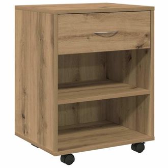 vidaXL Vidaxl - Armario Con Ruedas Madera Ingenier&iacute;a Roble Artisan 46x36x59 Cm